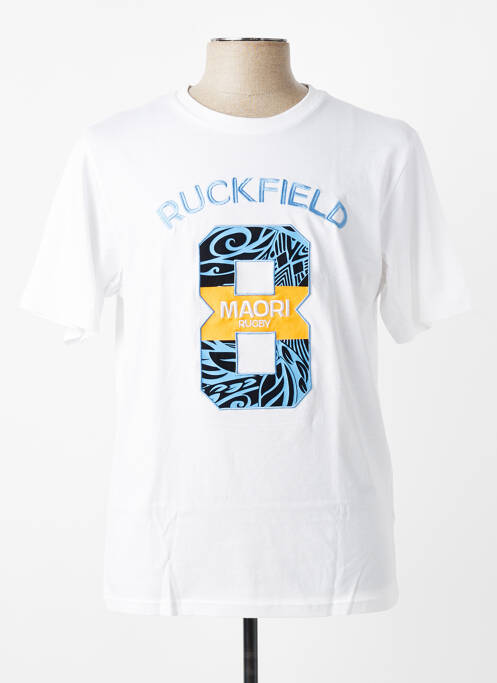 Tricou broderie mâneci scurte alb RUCKFIELD homme