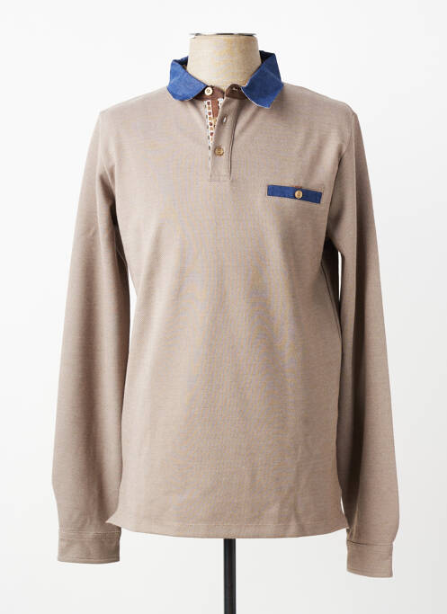 Polo mâneci lungi mâneci lungi bej MCS homme