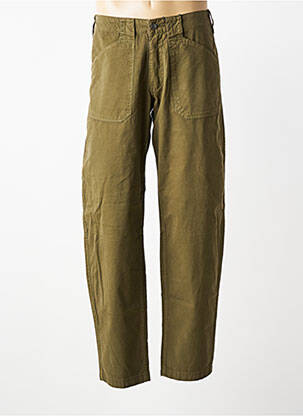 Pantalon drept țesătură poplin mărime normală verde DAYTONA bărbat