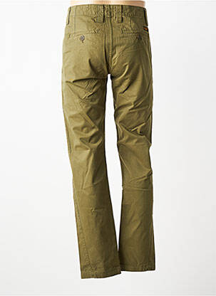 Pantalon drept țesătură poplin mărime normală verde DAYTONA bărbat