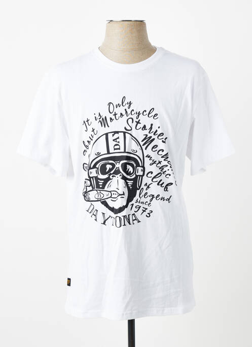 Tricou elasticitate mâneci scurte alb DAYTONA homme