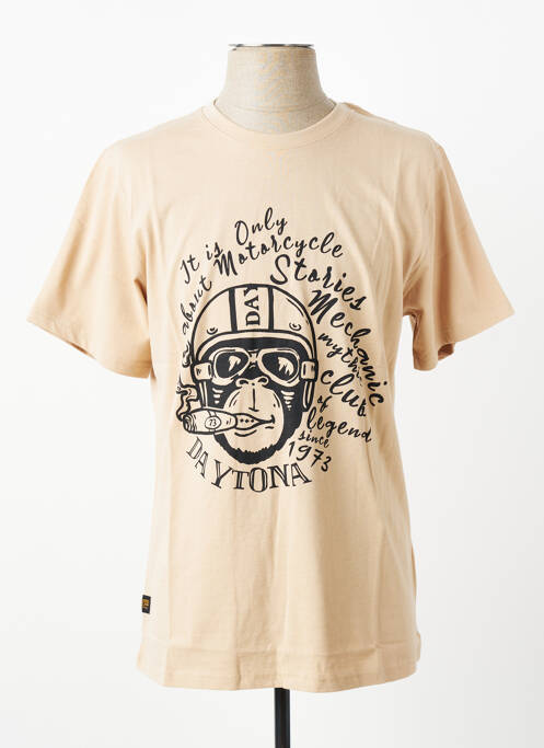 Tricou elasticitate mâneci scurte bej DAYTONA homme