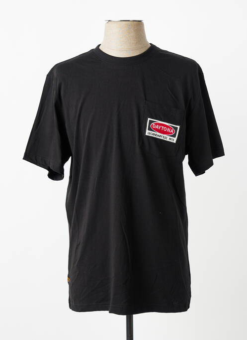 Tricou broderie mâneci scurte negru DAYTONA homme