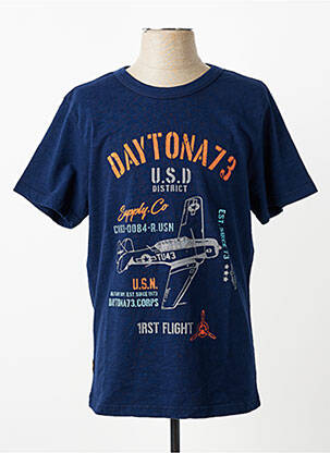 Tricou elasticitate mâneci scurte albastru DAYTONA homme