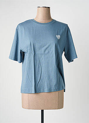 Tricou croială dreaptă mâneci scurte albastru ICHI femeie