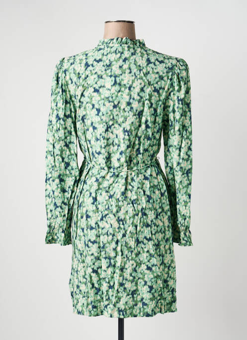 Rochie midi imprimeu fantezie mâneci lungi verde ICHI femme