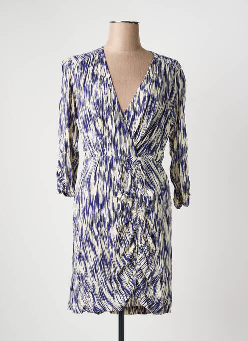 Rochie scurtă mâneci lungi mâneci lungi albastru ANGE femme