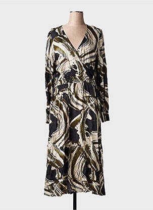Rochie lungă mâneci lungi mâneci lungi negru KAFFE femeie