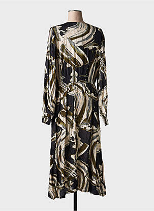 Rochie lungă mâneci lungi mâneci lungi negru KAFFE femeie