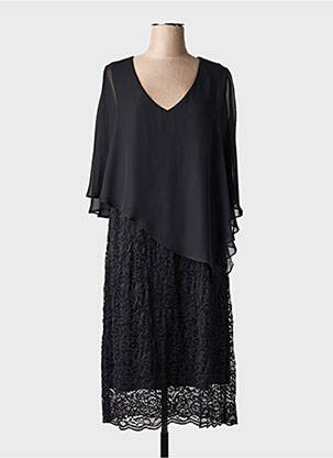 Rochie midi croială fluidă mâneci 3/4 negru ULLA POPKEN femme