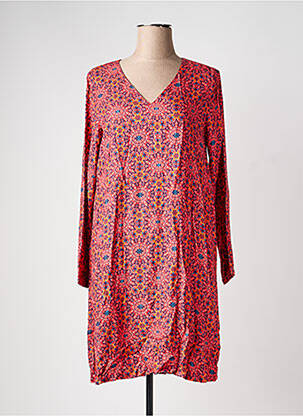 Rochie midi imprimeu fantezie mâneci lungi roz LA FIANCÉE femme