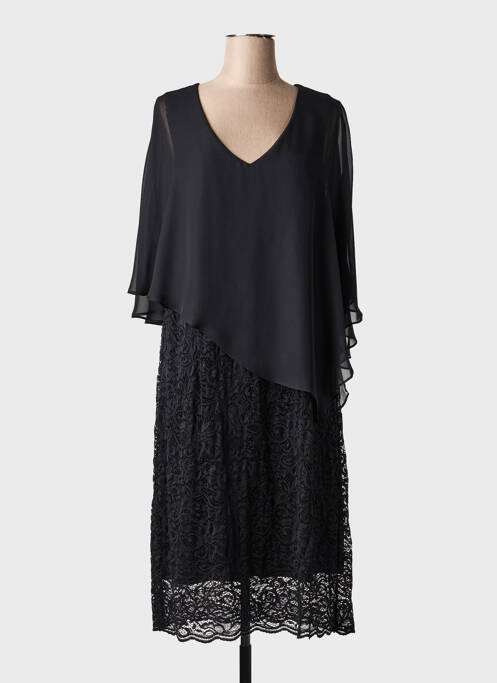 Rochie midi croială fluidă mâneci 3/4 negru ULLA POPKEN femme