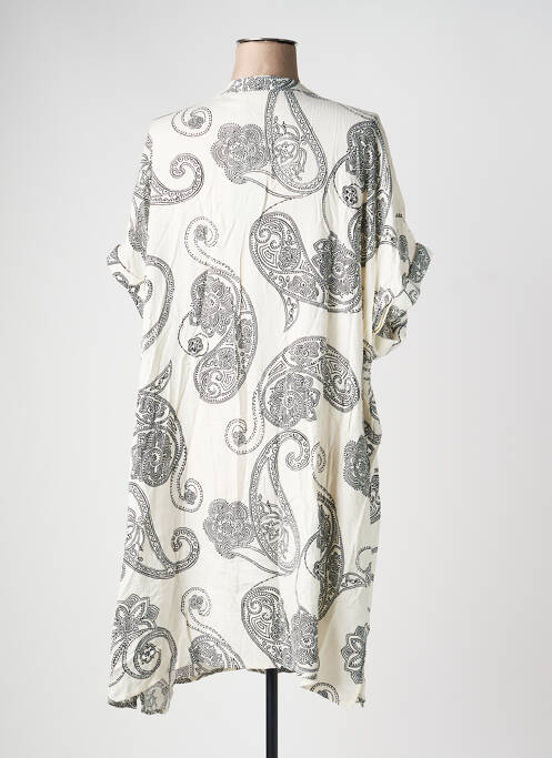 Rochie midi croială fluidă mâneci scurte bej FRANSA femme