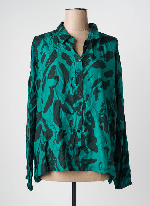 Cămașă croială fluidă mâneci lungi verde KAFFE femme
