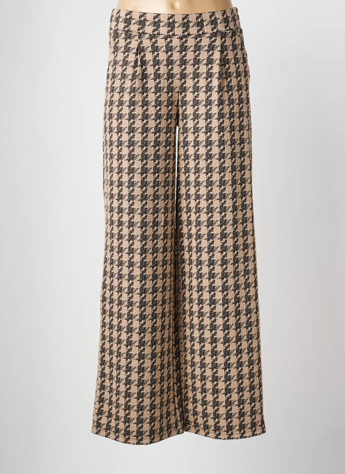 Pantalon larg talie cu cleme mărime normală bej ICHI femme