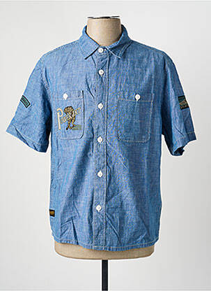 Cămașă cu mâneci scurte croială cambrată albastru DAYTONA homme