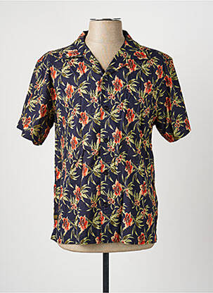 Cămașă cu mâneci scurte guler tip costum albastru DAYTONA homme