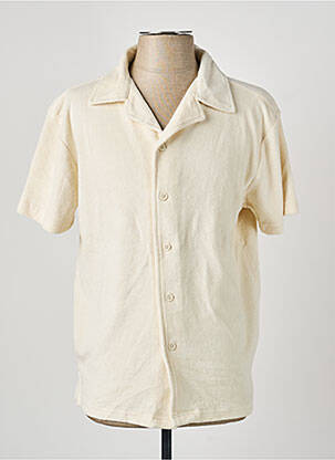 Cămașă cu mâneci scurte guler tip costum bej DAYTONA homme