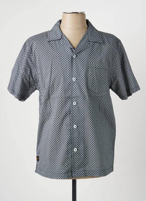 Cămașă cu mâneci scurte guler tip costum albastru DAYTONA homme