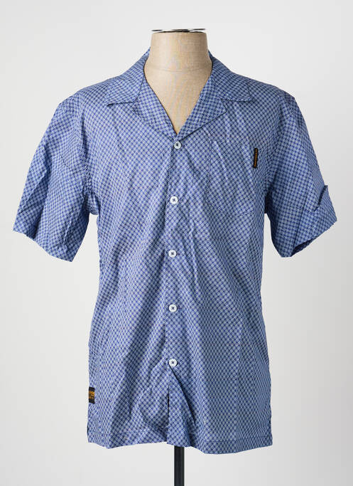 Cămașă cu mâneci scurte guler tip costum albastru închis DAYTONA homme