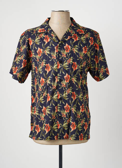 Cămașă cu mâneci scurte guler tip costum albastru DAYTONA homme