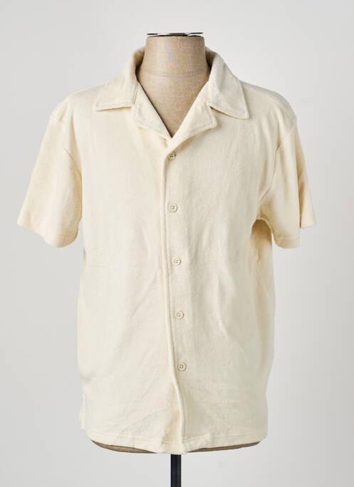 Cămașă cu mâneci scurte guler tip costum bej DAYTONA homme
