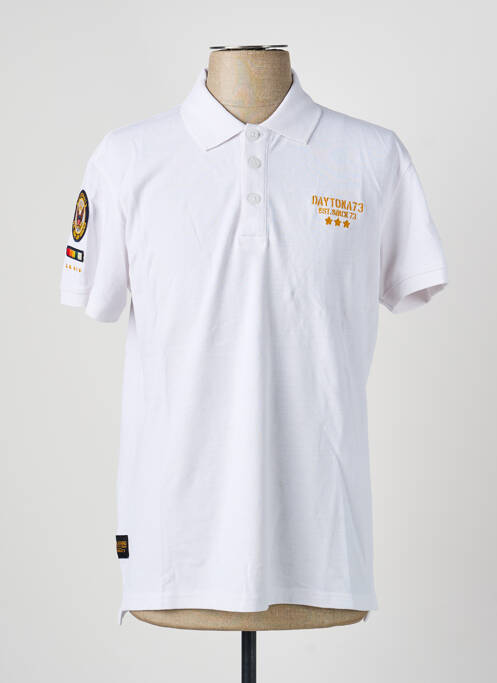 Polo elasticitate mâneci scurte alb DAYTONA homme