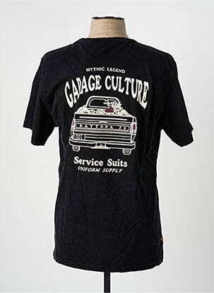 Tricou croială dreaptă mâneci scurte negru DAYTONA bărbat