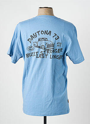 Tricou croială cambrată mâneci scurte albastru DAYTONA bărbat