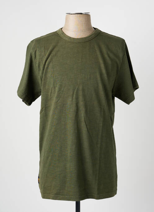 Tricou croială dreaptă mâneci scurte verde DAYTONA homme