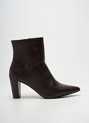 Botine/ghete material neted toc de 7 la 9 cm maro CHATTAWAK femeie