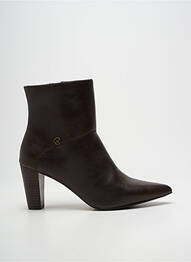 Botine/ghete material neted toc de 7 la 9 cm maro CHATTAWAK femme