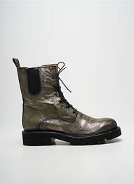 Botine/ghete țesătură satinată toc plat până la 3 cm verde LITTLE ...LA SUITE femme