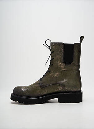 Botine/ghete țesătură satinată toc plat până la 3 cm verde LITTLE ...LA SUITE femeie
