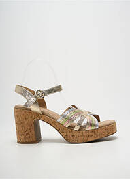 Sandale/pantofi decupați semi compensat toc de 7 la 9 cm auriu FINDLAY femme
