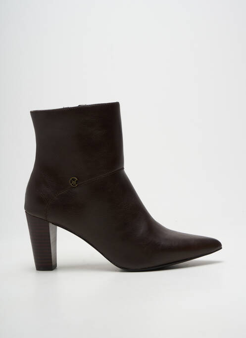 Botine/ghete material neted toc de 7 la 9 cm maro CHATTAWAK femme
