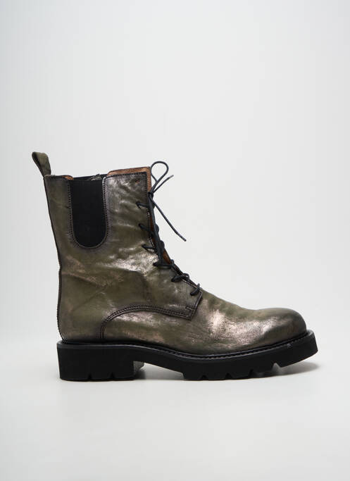 Botine/ghete țesătură satinată toc plat până la 3 cm verde LITTLE ...LA SUITE femme