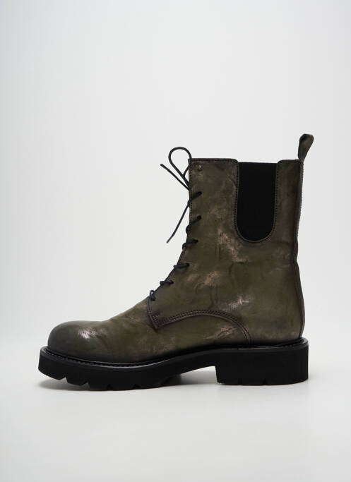 Botine/ghete țesătură satinată toc plat până la 3 cm verde LITTLE ...LA SUITE femme