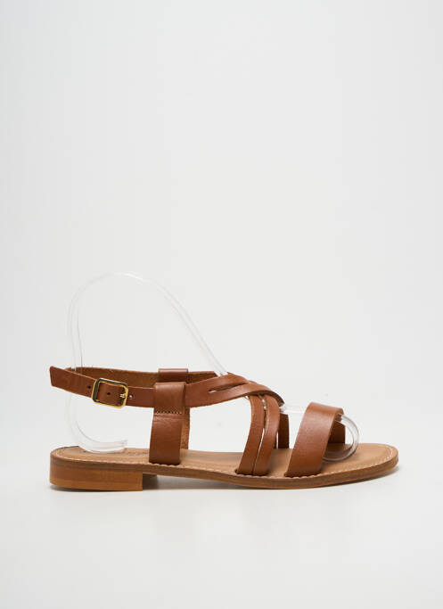 Sandale/pantofi decupați chiquet toc plat până la 3 cm maro SEMERDJIAN femme