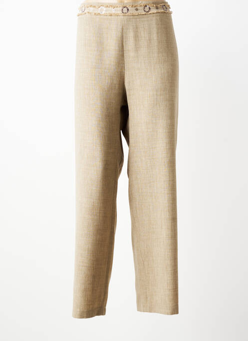 Pantalon drept talie elastică mărime normală bej JUMFIL femme