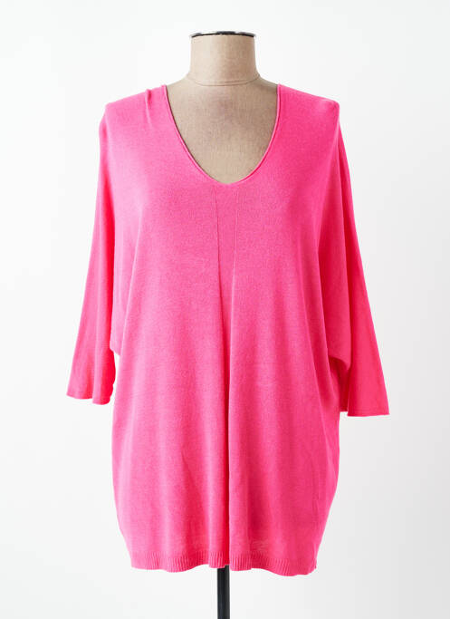 Pulover tunică elasticitate mâneci 3/4 roz QUATTRO femme