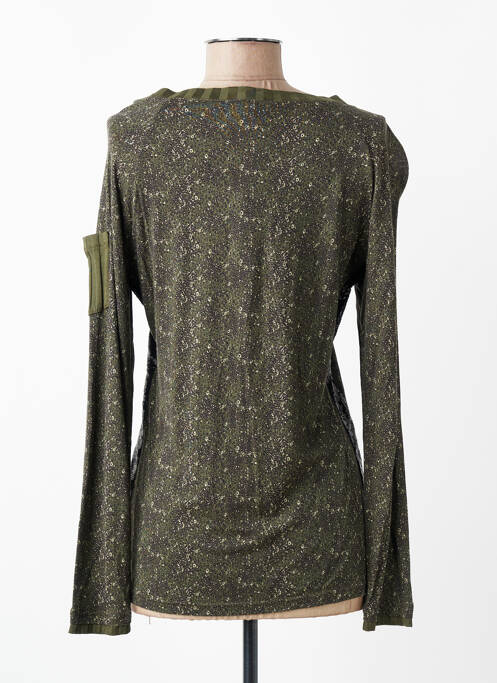 Tricou guler în v mâneci lungi verde VOODOO femme