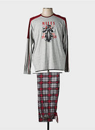 Pijama guler rotund gri MASSANA homme