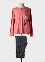 Pijama guler rotund portocaliu MASSANA homme