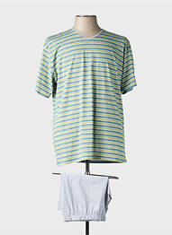 Pijamale scurte imprimeu dungi verde VALBOURG homme