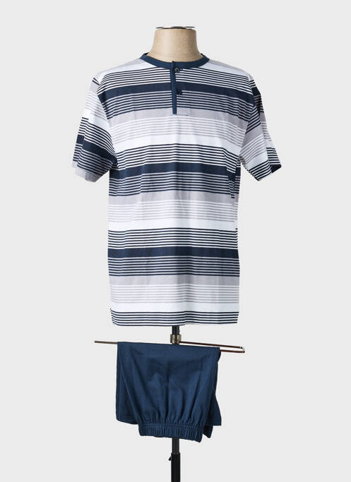Pijamale scurte imprimeu dungi gri VALBOURG homme