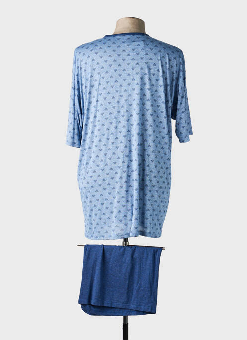 Pijamale scurte imprimeu fantezie albastru MASSANA homme
