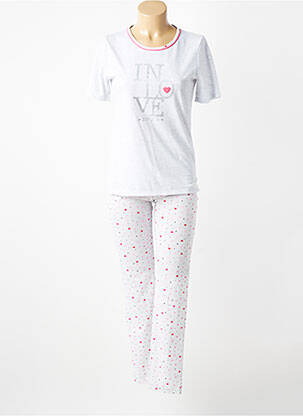 Pijama mâneci scurte gri MASSANA femeie