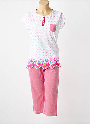Pijama mâneci scurte alb MASSANA femme