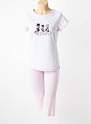 Pijama mâneci scurte roz MASSANA femme